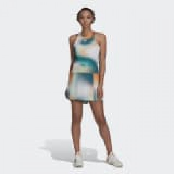 Adidas Mel Mtbr Dress Ha7610 White/green/teal Ladies Tennis