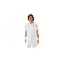 Asics Court Graphic Polo 2041a252-100 White Mens Tennis