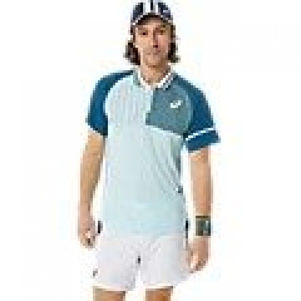 Asics Match Polo 2041a272-405 Aquamarine Mens Tennis
