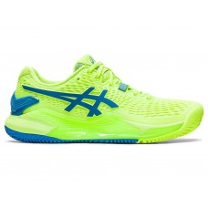 ASICS GEL RESOLUTION 9 CLAY 1042A224-300 HAZARD GREEN WOMENS TENNIS