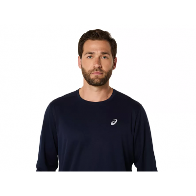Asics Silver Long Sleeve Top 2011D244-400 Midnight Men's Tennis Shirt