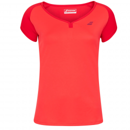 Babolat Play Cap Sleeve Tomato Red Girls Tennis Top