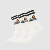 ELLESSE PULLO SOCK 3 PACK WHITE 6-8.5US