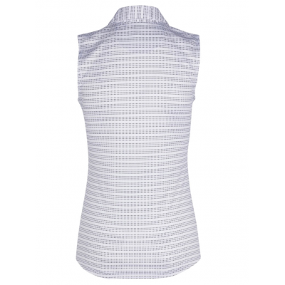 Greg Norman Ladies Golf Dotted Stripe Short Sleeve Polo G2F22K478 White