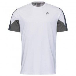 Head Club 22 tech t-shirt 816171 white/navy boys tennis