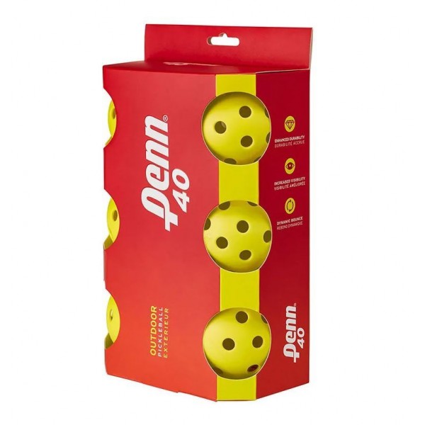 Penn 40 Outdoor Pickleball 6 Pack Yellow