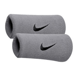 Nike Swoosh Double Wide Wristband Grey