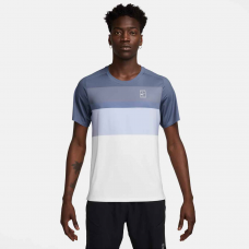 Nike NKCT Advantage Top Print FZ9845-499 World Indigo/White Mens Tennis Shirt