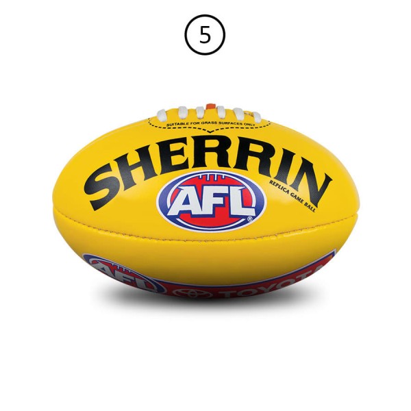 Sherrin Afl Pvc Replica Size 5 Yellow Ball