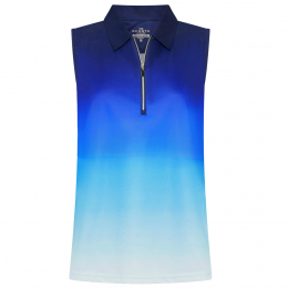 Sporte Leisure Mystic Zip Sleeveless Ladies Golf Polo French Navy Tape