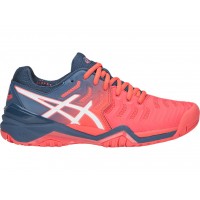 Asics Gel Resolution 7  Papaya Ladies Tennis Shoe E751y-701