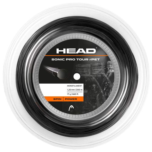 HEAD Sonic Pro Tour RPET 1.25 mm 200 m Reel – Black HEAD Sonic Pro Tour RPET 1.25 mm 200 m Reel – Black