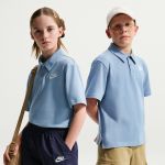 Nike Sportswear Club Big Kids' Knit Short‑Sleeve Polo – IF2841‑486 Work Blue