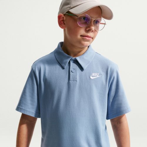 Nike Sportswear Club Big Kids' Knit Short‑Sleeve Polo – IF2841‑486 Work Blue