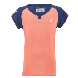 Babolat Play Cap Sleeve  Fluro Strike Girls Tennis Top