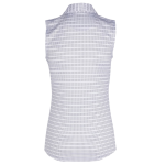 Greg Norman Ladies Golf Dotted Stripe Short Sleeve Polo G2F22K478 White