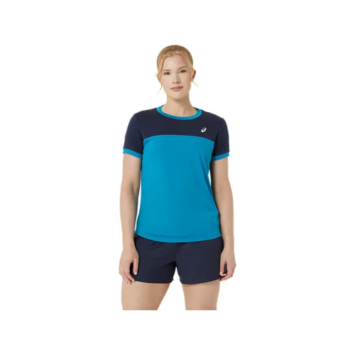 Asics Court SS Top 2042A262-423 Teal Blue Ladies Tennis Top
