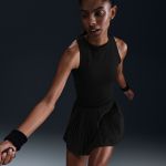 Nike DriFit Advantage Pleated Skirt FZ6512-010 Black Womens Tennis Nike DriFit Advantage Pleated Skirt FZ6512-010 Black Womens Tennis