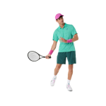 Asics Match Jacquard Polo SS Top 2041A387-300 Aurora Green Mens