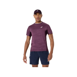 Asics Match Jacquard SS Top 2041A41-500 Dark Aubergine Mens Tennis
