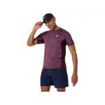 Asics Match Jacquard SS Top 2041A41-500 Dark Aubergine Mens Tennis Asics Match Jacquard SS Top 2041A41-500 Dark Aubergine Mens Tennis