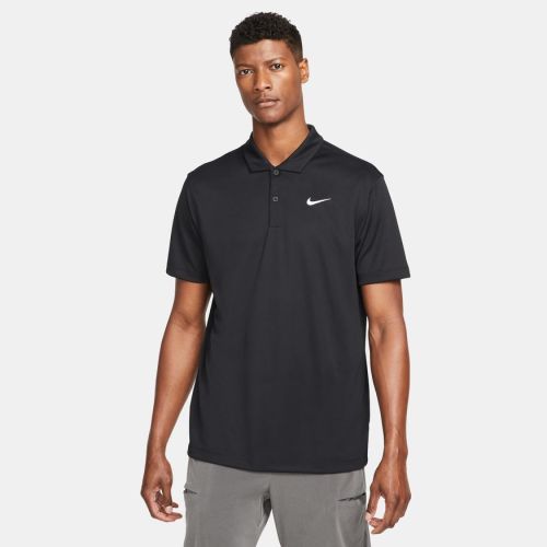 Nike Nkct Drifit Polo Solid Dh0857-010 Black Mens Nike Nkct Drifit Polo Solid Dh0857-010 Black Mens