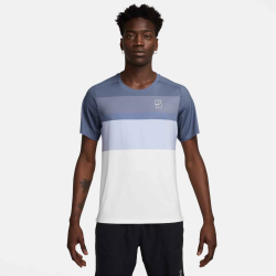 Nike NKCT Advantage Top Print FZ9845-499 World Indigo/White Mens Tennis Shirt