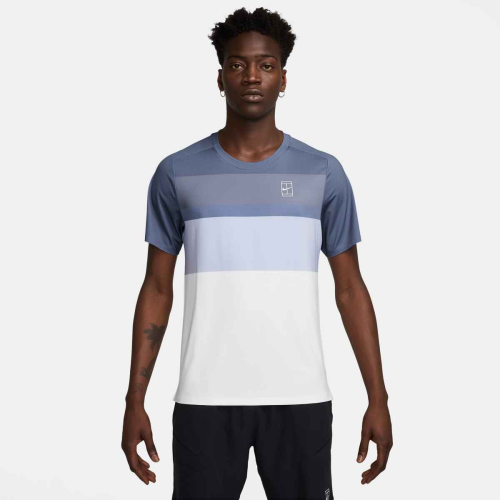 Nike NKCT Advantage Top Print FZ9845-499 World Indigo/White Mens Tennis Shirt