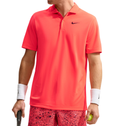 Nike NKCT DriFit Polo Solid DH0857-635 Bright Crimson Mens Tennis Polo