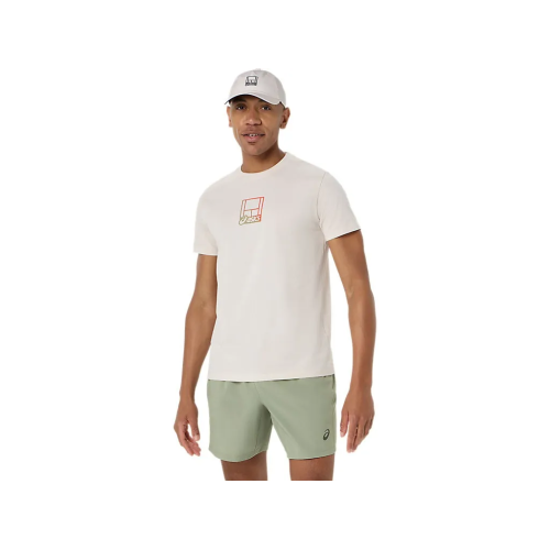 Asics Court Core Graphic Tee 2041A355-250 Soft Oat Mens T-Shirt Asics Court Core Graphic Tee 2041A355-250 Soft Oat Mens T-Shirt