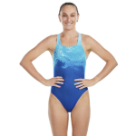 Speedo Placement Medalist 1 Piece 8/00442918081 True Cobalt /Picton Blue Ladies Swimsuit