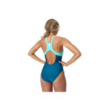 Speedo Zip Colourblock 1 piece 8/00403416009 Dark Teal Ladies Swimsuit