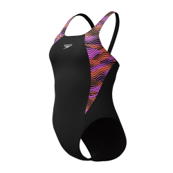 Speedo Hyperboom Splice Muscleback 8/11347015357 Black/Neon Violet Ladies Swimsuit