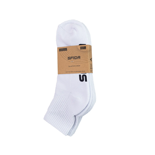 Sfida Quarter Sock 3pack 6-10 White Sfida Quarter Sock 3pack 6-10 White