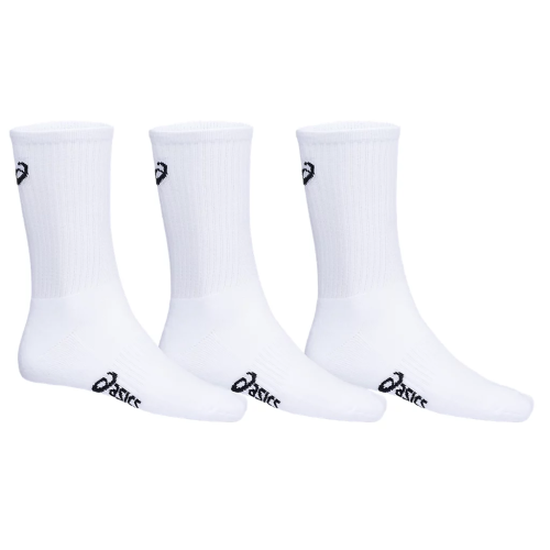 ASICS Pace Crew 3-Pack White Socks (Size 8–11)