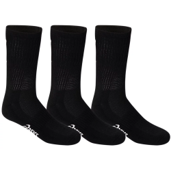 ASICS Pace Crew 3-Pack Black Socks (Size 8–11)
