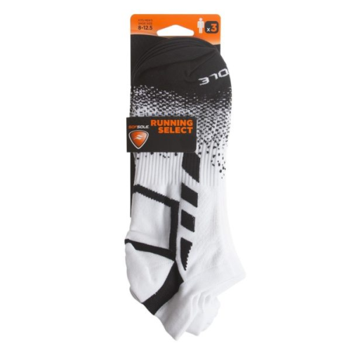 SofSole Select 3-Pack Socks Size 8-12.5 White