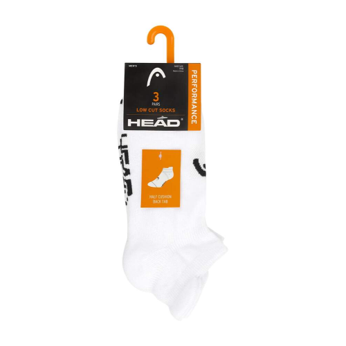 Head Half Cushion Low Cut sock white 3pack size 7-12 US