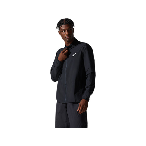 Asics silver jacket 2011B856-001 black mens