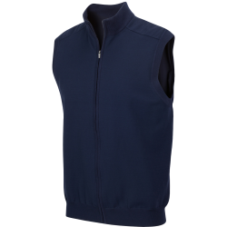 Greg Norman Weatherknit Full Zip Wind Vest Navy Mens