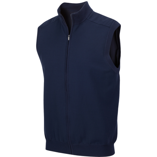 Greg Norman Weatherknit Full Zip Wind Vest Navy Mens Greg Norman Weatherknit Full Zip Wind Vest Navy Mens