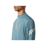 Asics Icon 1/2 Zip Long Sleeve Top 2011D459-401 Foggy Teal Mens Asics Icon 1/2 Zip Long Sleeve Top 2011D459-401 Foggy Teal Mens
